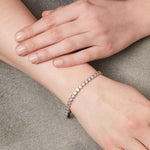 Load image into Gallery viewer, Sterling Silver 3mm Rubover Cubic Zirconia Bracelet
