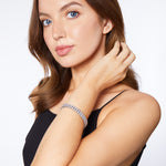 Load image into Gallery viewer, Sterling Silver  Cubic Zirconia 20 Carat Double Row Tennis Bracelet-JOOLS by Jenny Brown
