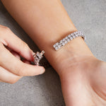 Load image into Gallery viewer, Sterling Silver  Cubic Zirconia 20 Carat Double Row Tennis Bracelet-JOOLS by Jenny Brown
