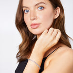 Load image into Gallery viewer, Sterling Silver Double Strand Tennis Bracelet With Cubic Zirconia-JOOLS by Jenny Brown
