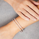 Load image into Gallery viewer, Sterling Silver Double Strand Tennis Bracelet With Cubic Zirconia-JOOLS by Jenny Brown
