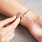 Load image into Gallery viewer, Sterling Silver Double Strand Tennis Bracelet With Cubic Zirconia-JOOLS by Jenny Brown
