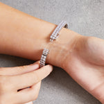 Load image into Gallery viewer, Sterling Silver Cubic Zirconia  Double Row Tennis Bracelet-JOOLS by Jenny Brown
