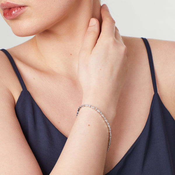 Sterling Silver Tennis Bracelet Set With Marquise and Round Brilliant Cut Cubic Zirconia StonesBracelets - JOOLS By Jenny Brown