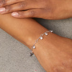 Load image into Gallery viewer, Sterling Silver Nine Stone Clover Charm Bracelet
