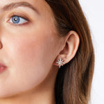 Load image into Gallery viewer, Sterling Silver And Zirconia Small North Star Stud Earrings-JOOLS by Jenny Brown

