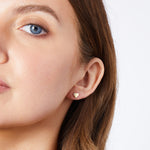 Load image into Gallery viewer, Yellow Gold Offset Heart Stud Earrings -JOOLS by Jenny Brown
