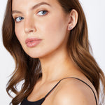 Load image into Gallery viewer, Sterling Silver Cubic Zirconia Small Twirl Stud Earrings -JOOLS by Jenny Brown
