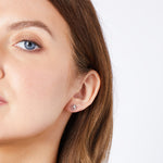 Load image into Gallery viewer, Sterling Silver Cubic Zirconia Small Twirl Stud Earrings -JOOLS by Jenny Brown
