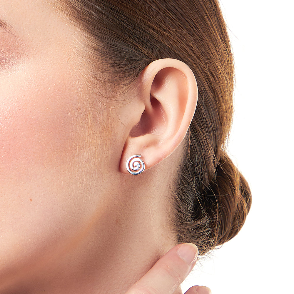 Sterling Silver Twirl Studs-JOOLS by Jenny Brown