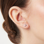 Load image into Gallery viewer, Sterling Silver Small Rub Over Solitaire Stud Earrings-JOOLS by Jenny Brown
