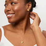 Load image into Gallery viewer, Yellow Gold Brushed Swirl Stud Earrings 
