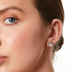 Load image into Gallery viewer, Sterling Silver Satin  Heart Earrings-JOOLS by Jenny Brown
