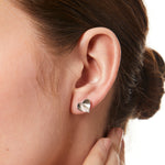 Load image into Gallery viewer, Sterling Silver Satin  Heart Earrings-JOOLS by Jenny Brown
