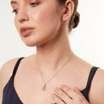 Load image into Gallery viewer, Open Flower Drop Earring With Cubic Zirconia Centres
