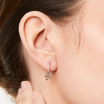 Load image into Gallery viewer, Open Flower Drop Earring With Cubic Zirconia Centres
