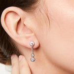 Load image into Gallery viewer, Sterling Silver Three Stone Drop Bubble Earrings
