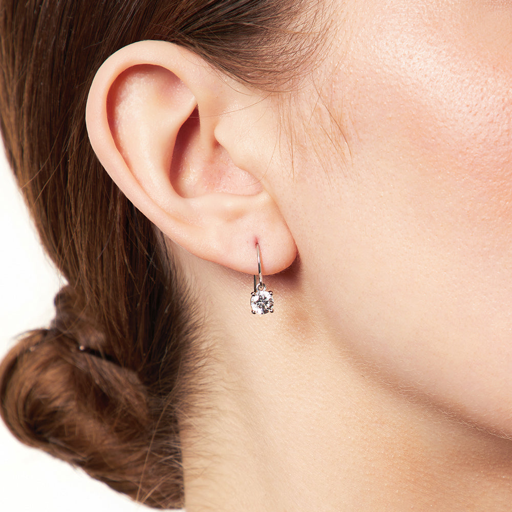 Sterling Silver Fishhook Drop Earrings-JOOLS by Jenny Brown