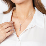 Load image into Gallery viewer, Sterling Silver Long Oval Drop Pendant With Cubic Zirconia-JOOLS by Jenny Brown
