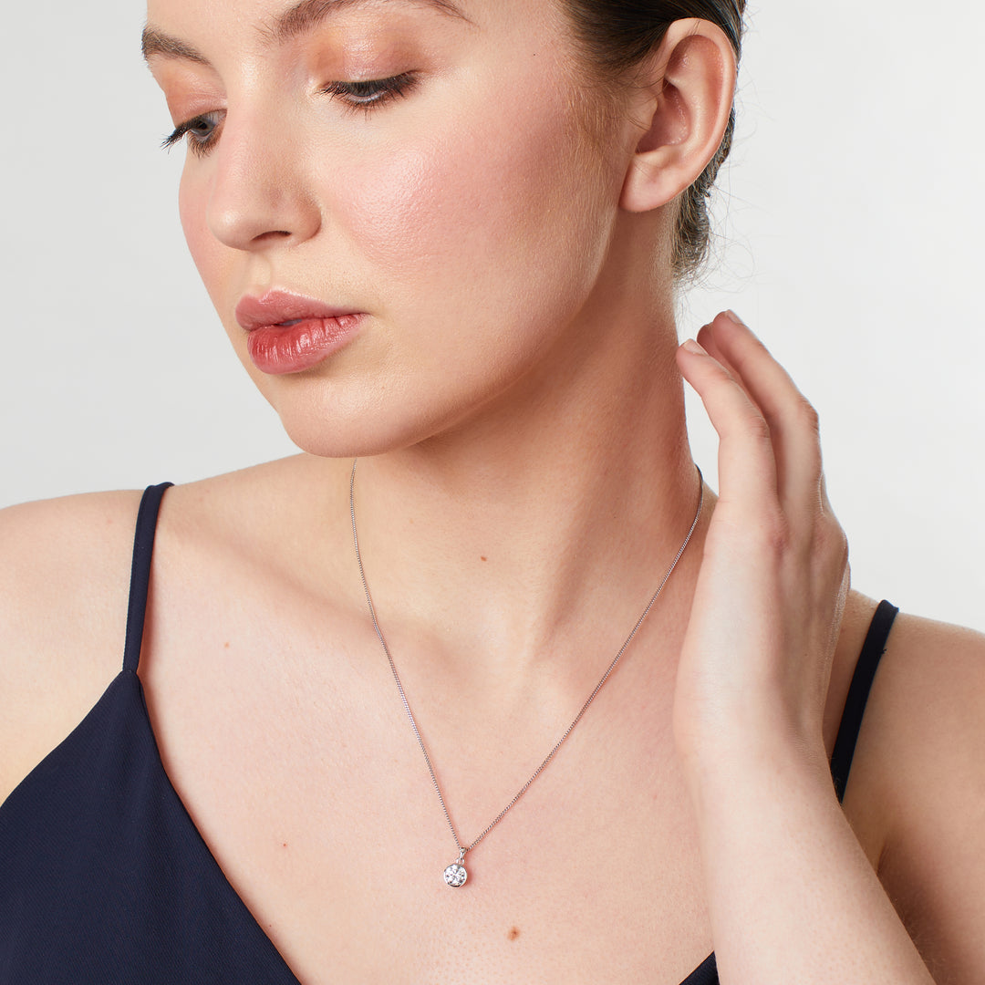 Sterling Silver Solitaire Pendant