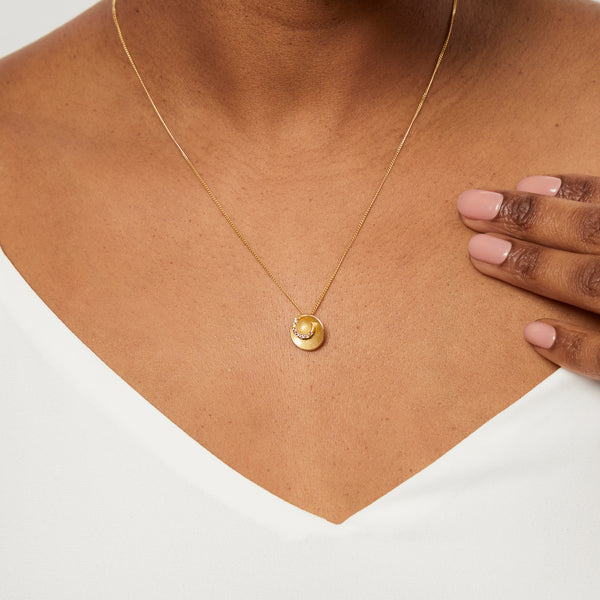 Yellow Gold Satin Swirl Pendant-JOOLS byJenny Brown