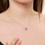 Load image into Gallery viewer, Sterling Silver Open Heart Pendant with Stone Set Surround-JOOLS by Jenny Brown
