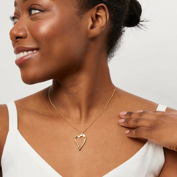 Small Yellow Gold Dali Heart Pendant-JOOLS by Jenny Brown