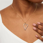 Load image into Gallery viewer, Yellow Gold Small Dali Heart Cubic Zirconia Pendant-JOOLS by Jenny Brown
