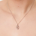 Load image into Gallery viewer, Sterling Silver Oval Pendant Filled With Flowers
