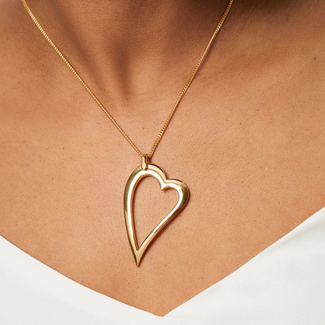 Yellow Gold Large Dali Plain Heart Pendant-JOOLS by Jenny Brown