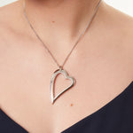 Load image into Gallery viewer, Sterling Silver Dali Heart Trimmed With Cubic Zirconias-JOOLS by Jenny Brown
