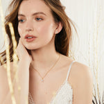 Load image into Gallery viewer, Yellow Gold Offset Square  Cubic Zirconia Stone Pendant-JOOLS by Jenny Brown
