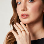 Load image into Gallery viewer, Yellow Gold Half Carat Cubic Zirconia  Solitaire Ring-JOOLS by Jenny Brown
