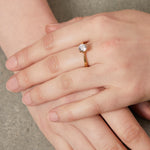 Load image into Gallery viewer, Yellow Gold 1 Carat Cubic Zirconia Solitaire Ring
