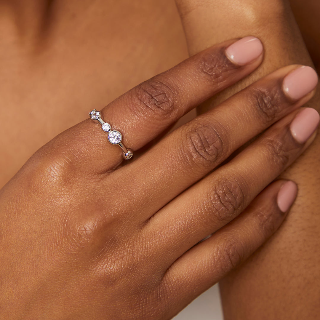 Sterling Silver Single Row Bubble Ring