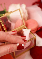 Load image into Gallery viewer, Sterling Silver Heart Offset  Earrings
