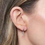 Load image into Gallery viewer, Sterling Silver Solitaire Heart Drop Earrings
