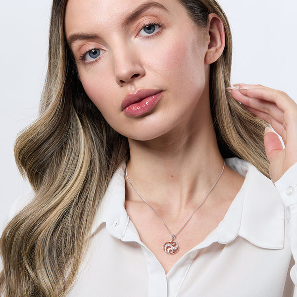 Rose Gold Swirl Circle Pendant - JOOLS By Jenny Brown