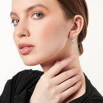 Load image into Gallery viewer, Sterling Silver Fishhook Pear Cut Cubic Zirconia Earring
