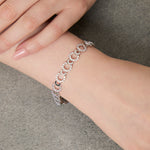 Load image into Gallery viewer, Sterling Silver Bracelet With Alternating Circles Of Cubic Zirconia -JOOLS by Jenny Brown
