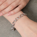 Load image into Gallery viewer, Sterling Silver Twisted Link Bracelet With Alternate Cubic Zirconia Set Links - JOOLS By Jenny Brown
