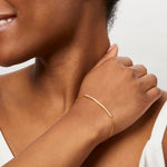 Load image into Gallery viewer, Yellow Gold Chain Cubic Zirconia Panel Bracelet JOOLS by Jenny Brown
