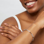 Load image into Gallery viewer, Sterling Silver Paperlink Bracelet With Cubic Zirconia
