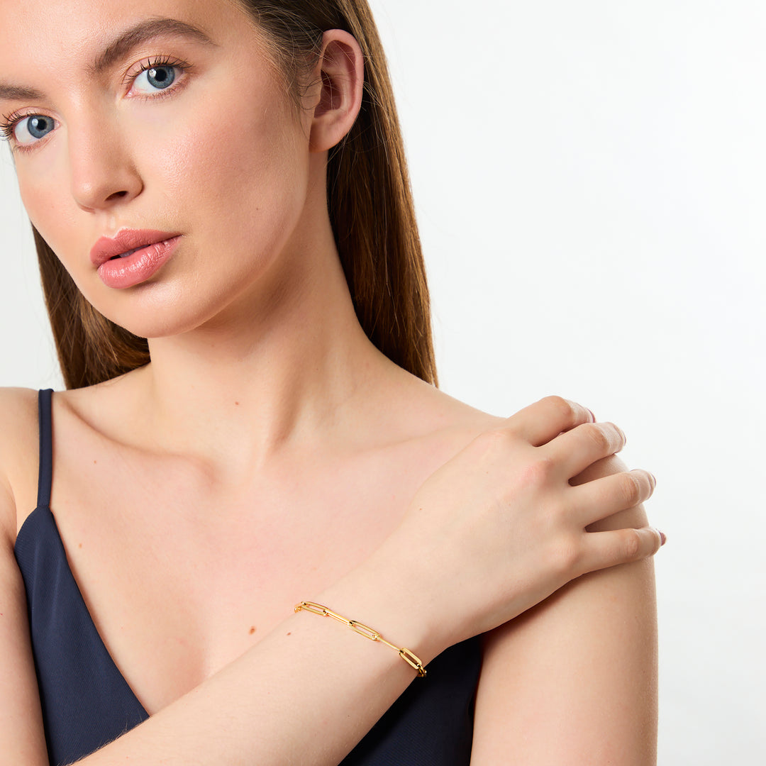 Yellow Gold Paperlink Bracelet-JOOLS by Jenny Brown