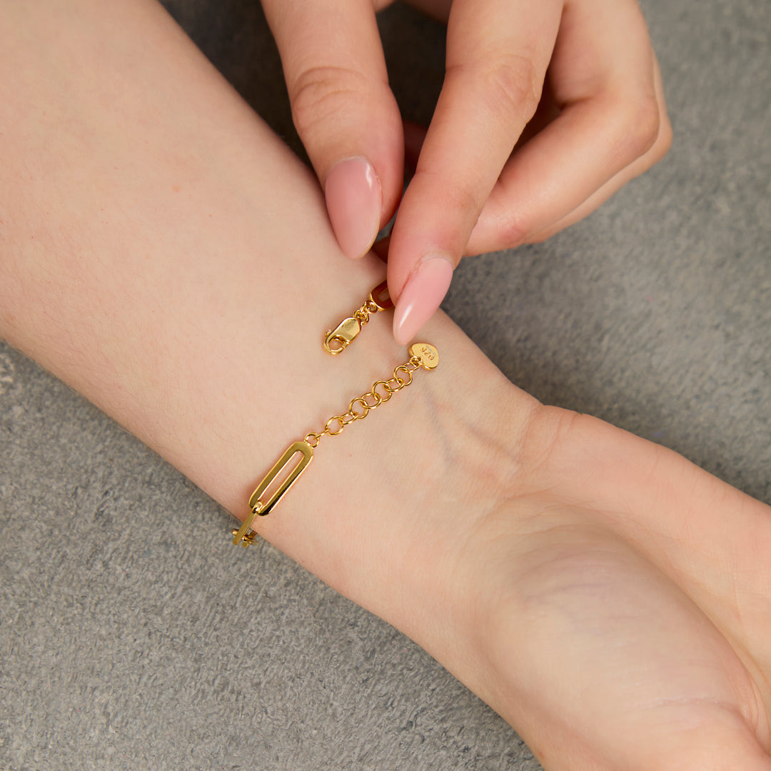 Yellow Gold Paperlink Bracelet-JOOLS by Jenny Brown