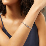 Load image into Gallery viewer, Solid 925 Sterling Silver Bypass Solitaire Bangle | Premium Cubic Zirconia - JOOLS By Jenny Brown
