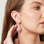 Load image into Gallery viewer, Sterling Silver Drop Earrings With An Elaborate Lattice Style Drop Encrusted With Cubic Zirconias -JOOLS by Jenny Brown
