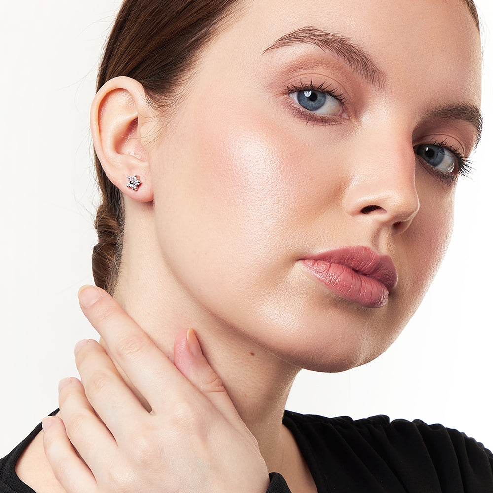Sterling Silver Simple  Flower Shaped Stud Earrings -JOOLS by Jenny Brown