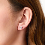 Load image into Gallery viewer, Sterling Silver Heart Solitaire Stud Cubic Zirconia Earrings- JOOLS by Jenny Brown
