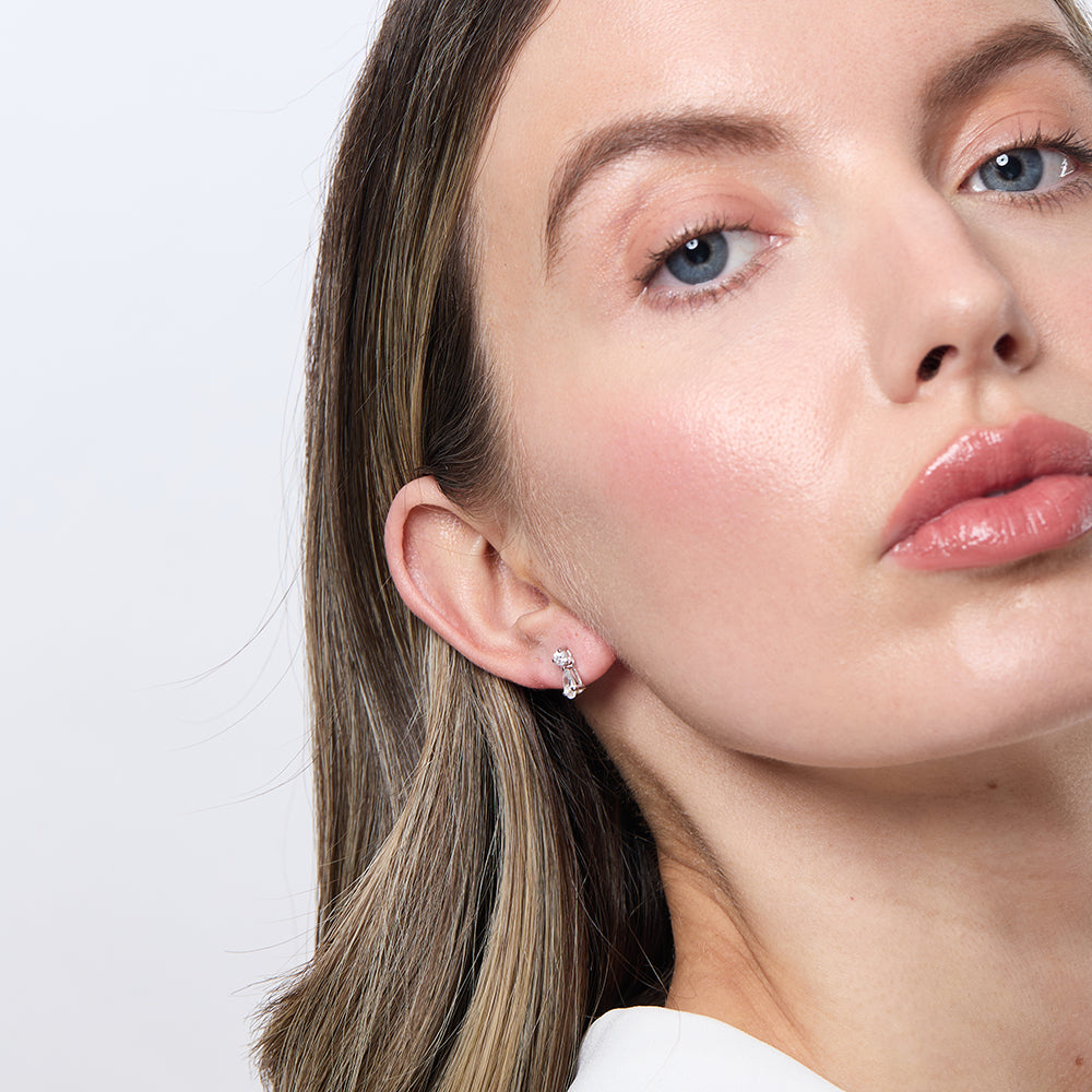 Small Sterling Silver Peardrop  Earrings-JOOLS by Jenny Brown